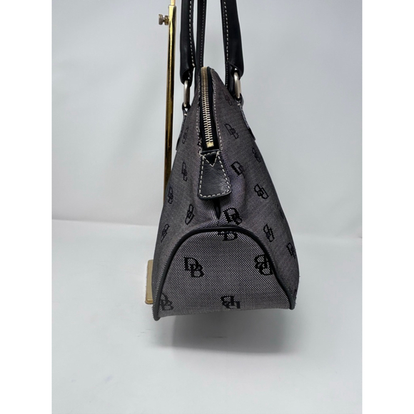 Dooney & Bourke Gray Monogram Canvas Leather Dome Satchel Bag Large - Picture 4 of 16